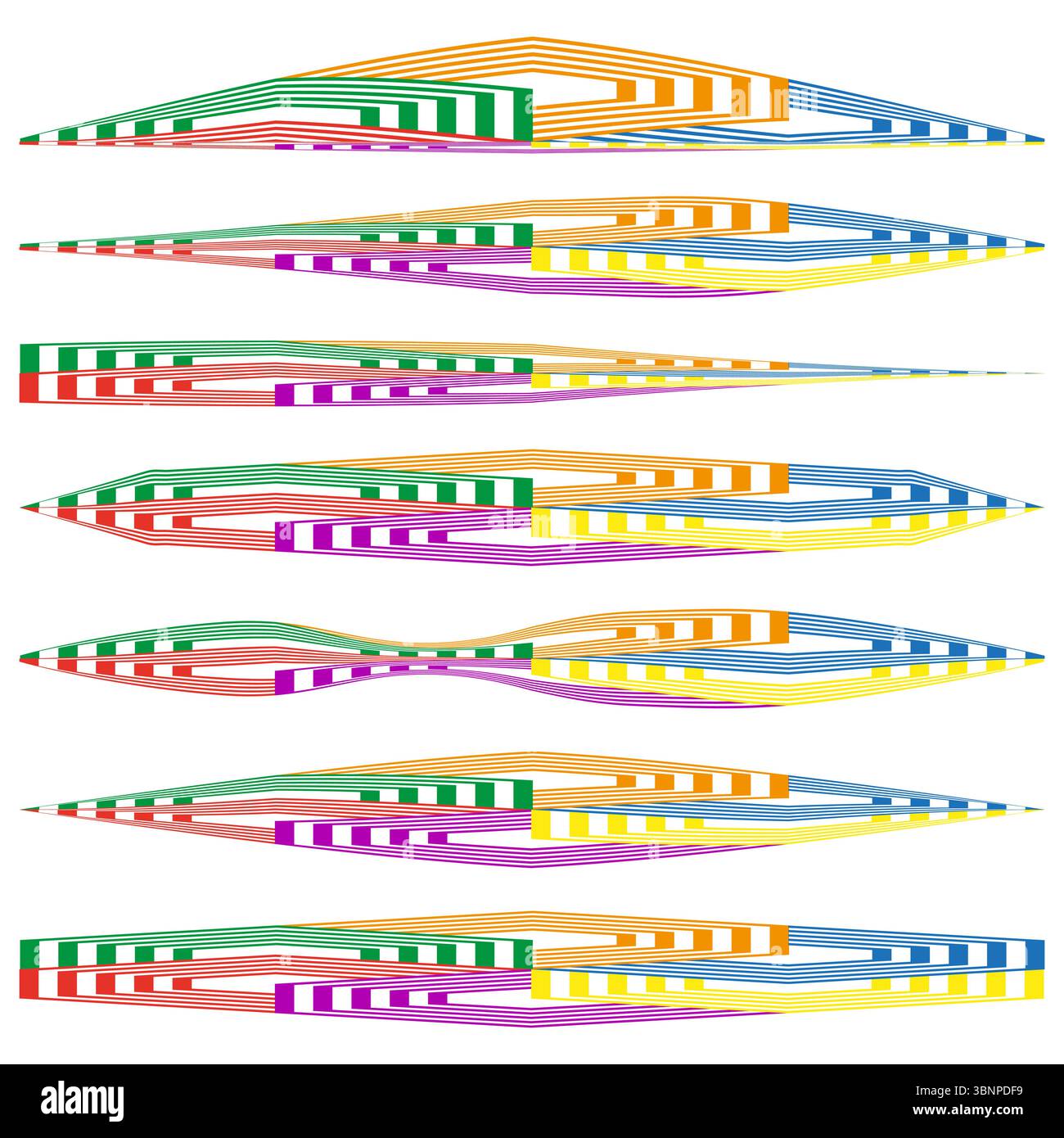 Arrow wave banner icon. Colorful ribbon sequence. Dynamic motion Vector ...