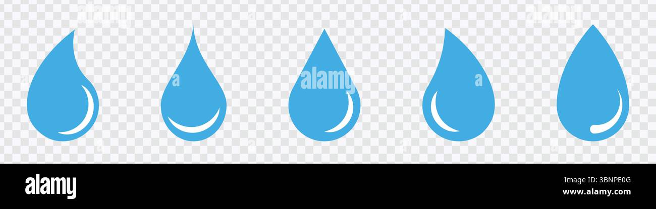 Black Water Drop Icons Set Stock Vector
