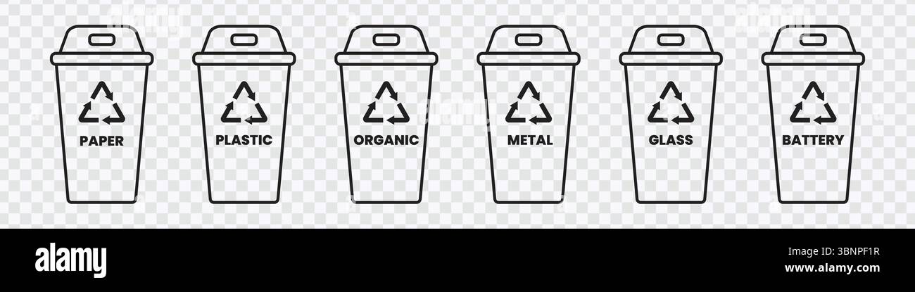 Recycle bins paper glass metal plastic hi-res stock photography and ...