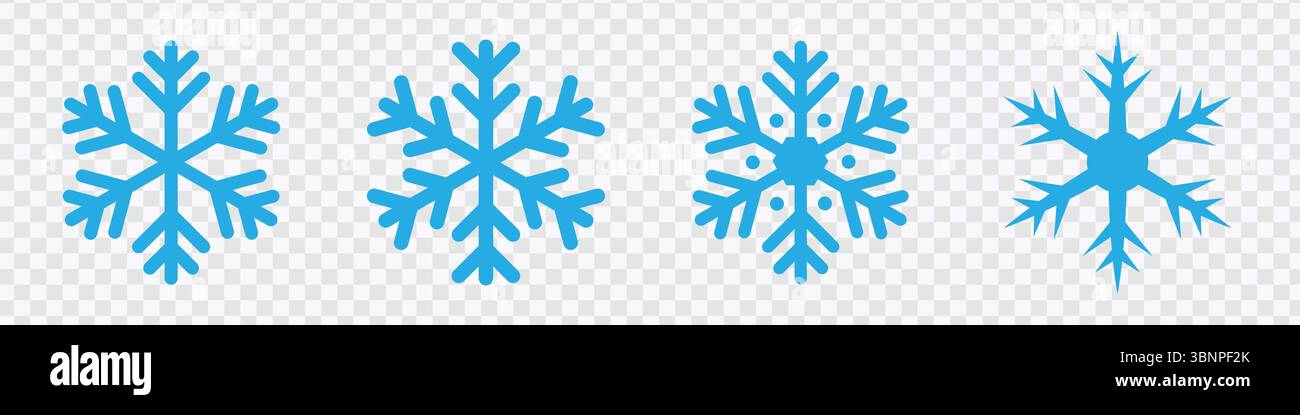 Blue Snowflakes Collection Icon Design Stock Vector