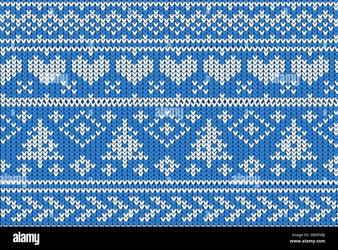 Knitting Christmas vector background snowflakes Stock Photo