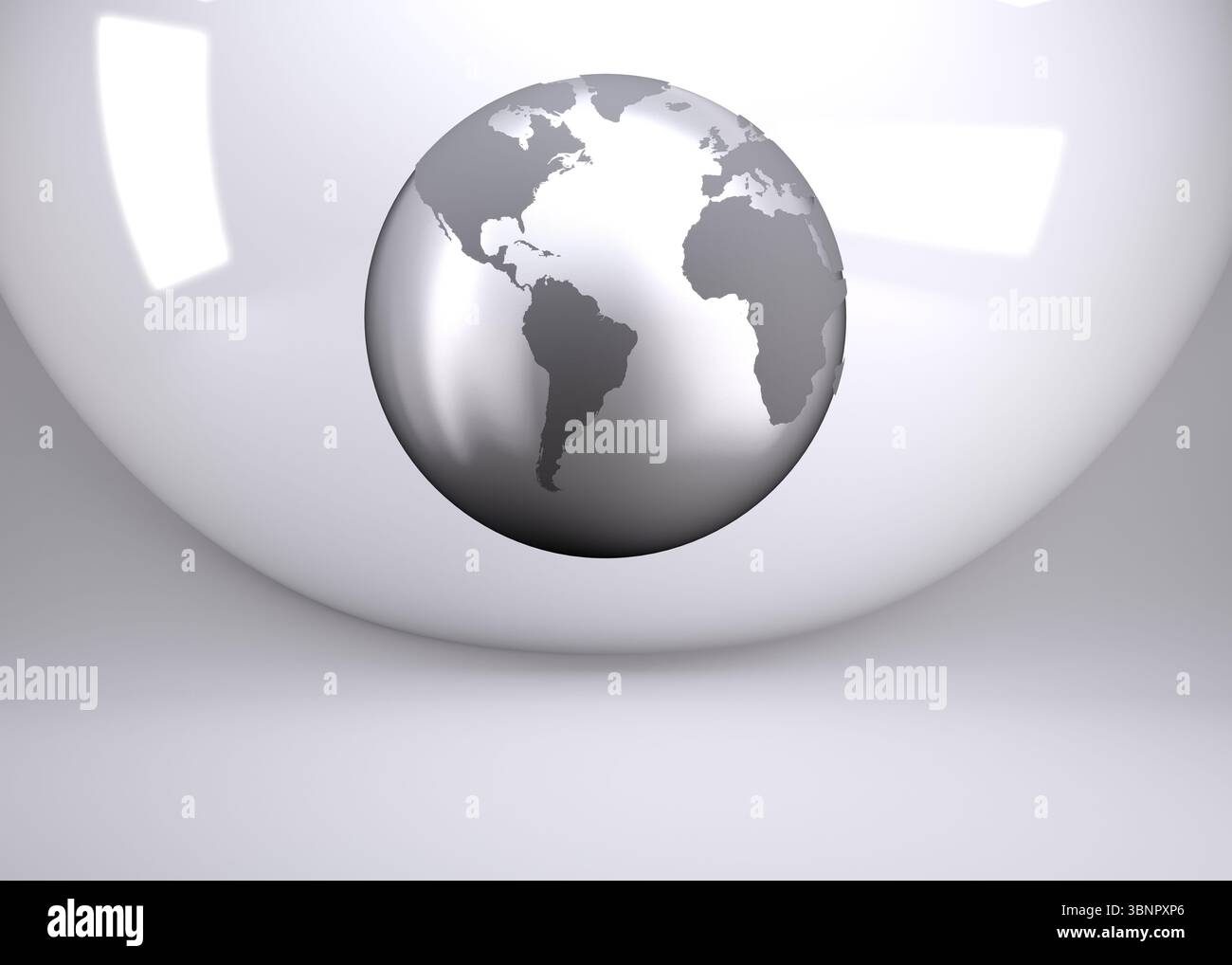 Planet on grey abstract background Stock Photo