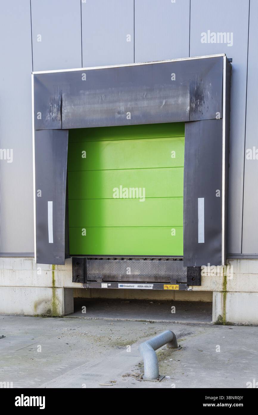 Green loading ramp doors for loading trruck at a distribution center ...