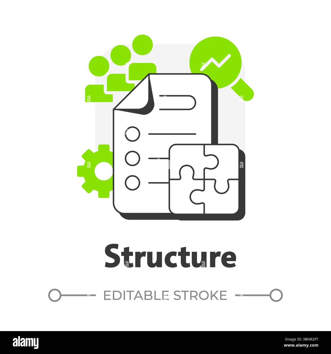 Structure flat outline concept icon Stock Vector