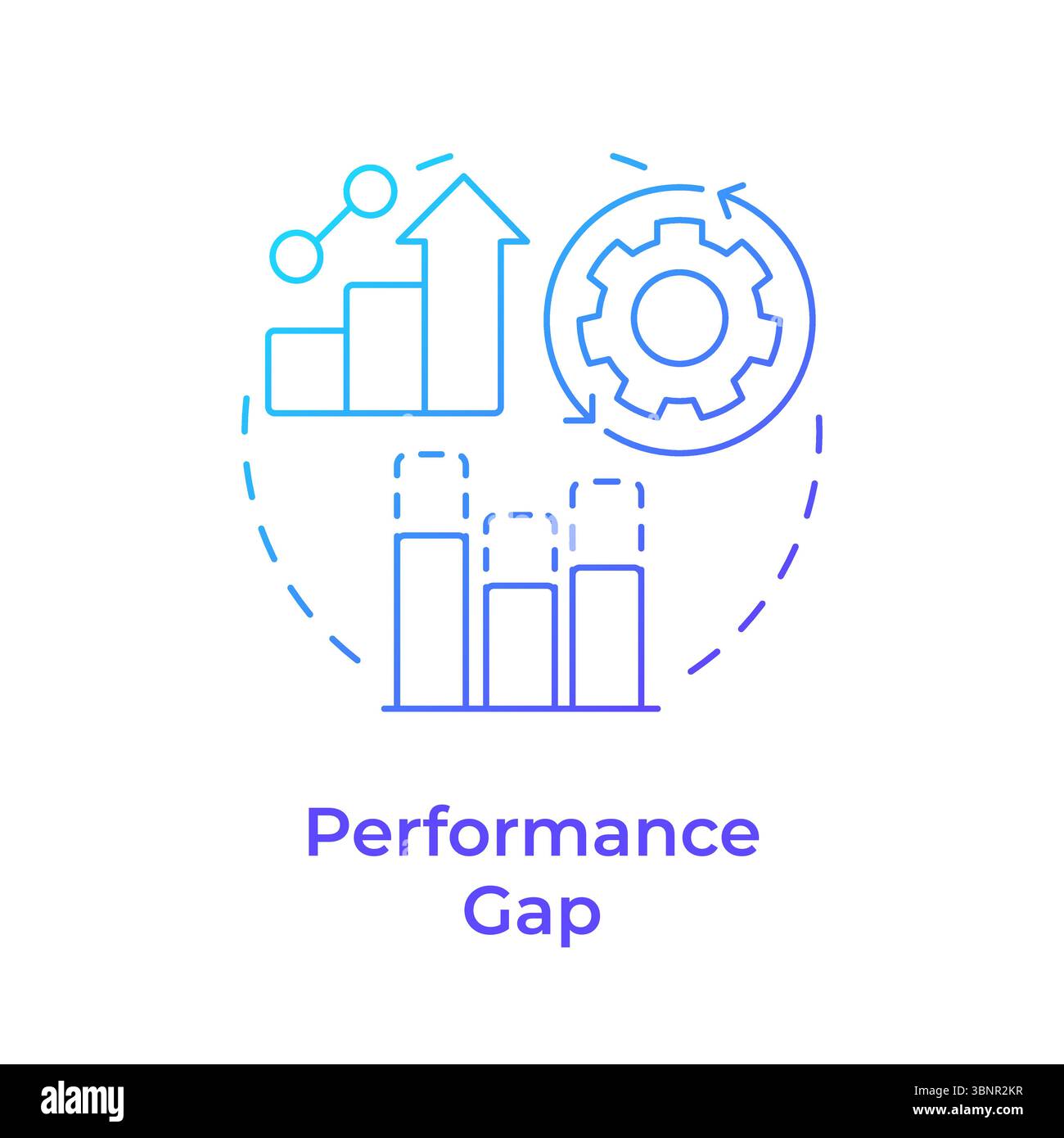 Performance gap analysis blue gradient concept icon Stock Vector Image ...