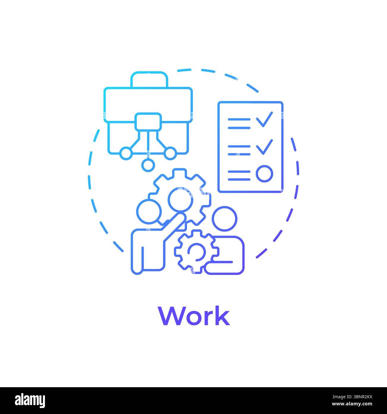 Work blue gradient concept icon Stock Vector