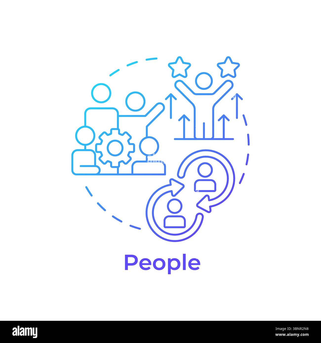 People blue gradient concept icon Stock Vector