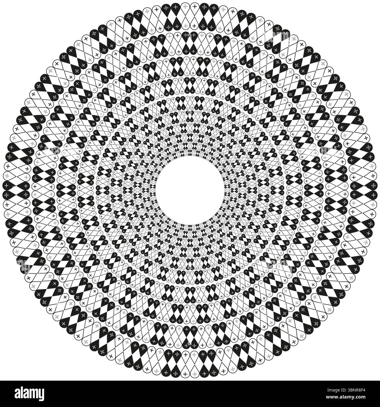 Circular dots pattern. Radial vector design. Geometric point texture ...