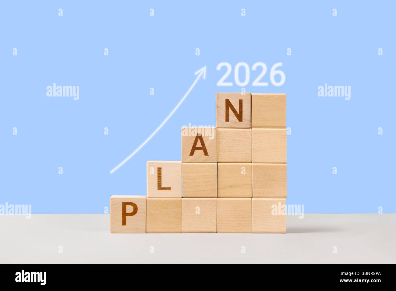 Wooden cubes with numbers 2026 are a symbol of success. Development to ...