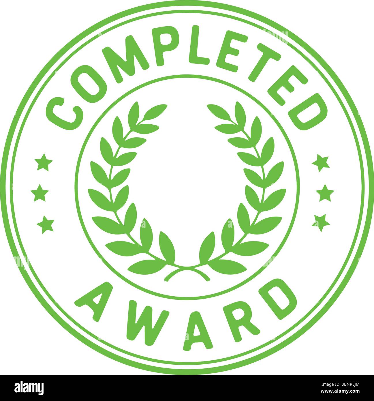 Completed Stamp Award Vector – Round Approved Seal with Grunge Texture Stock Vector