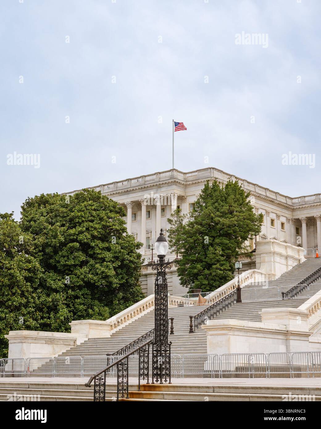 View of the stairs leading up to the Capitol Building Washington DC ...