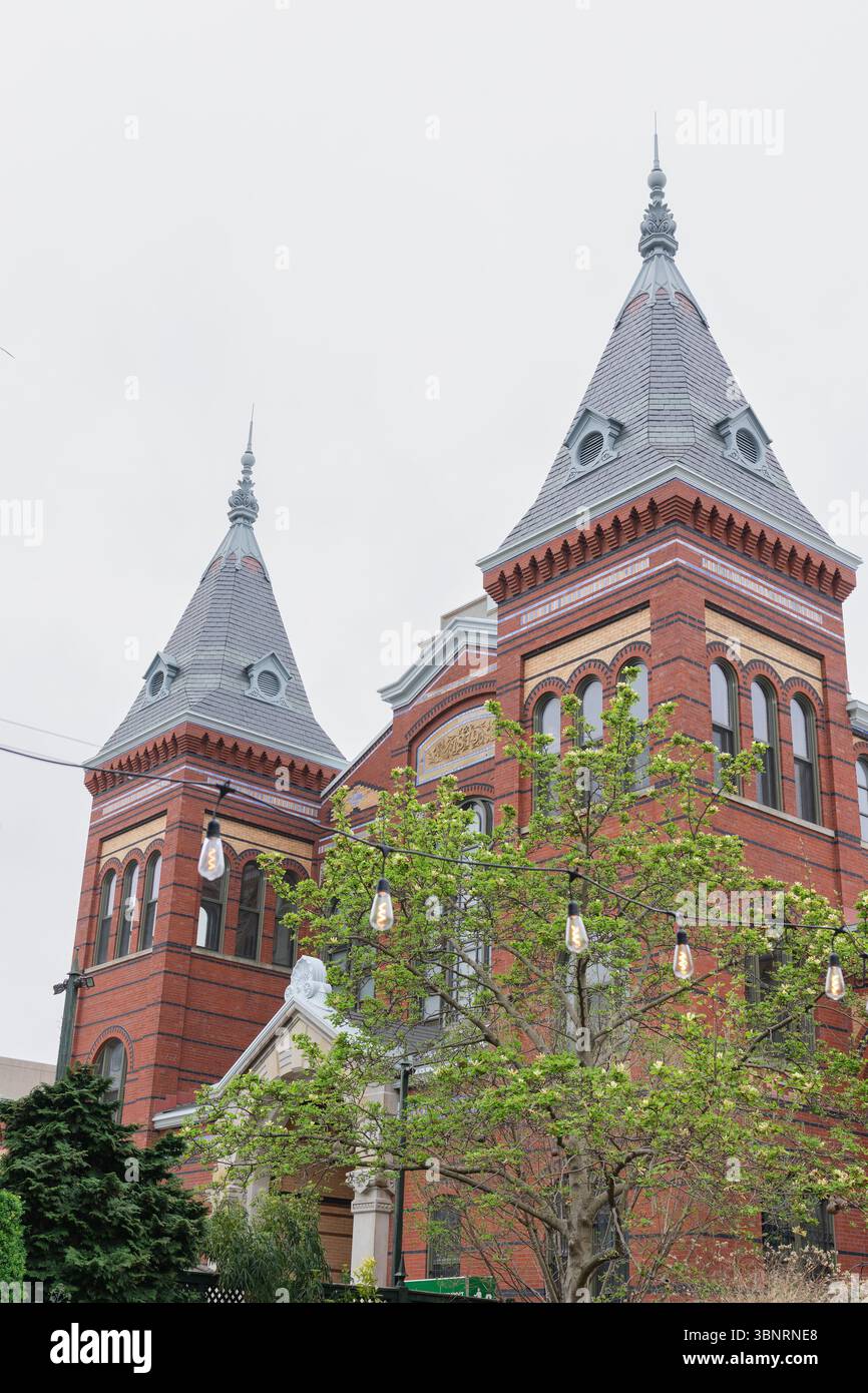 Victorian Architecture with red brick buildings Stock Photo