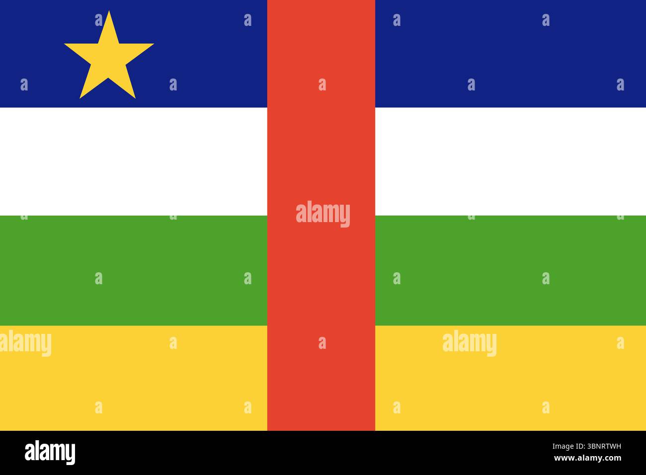 National Central African Republic flag. Stock Vector
