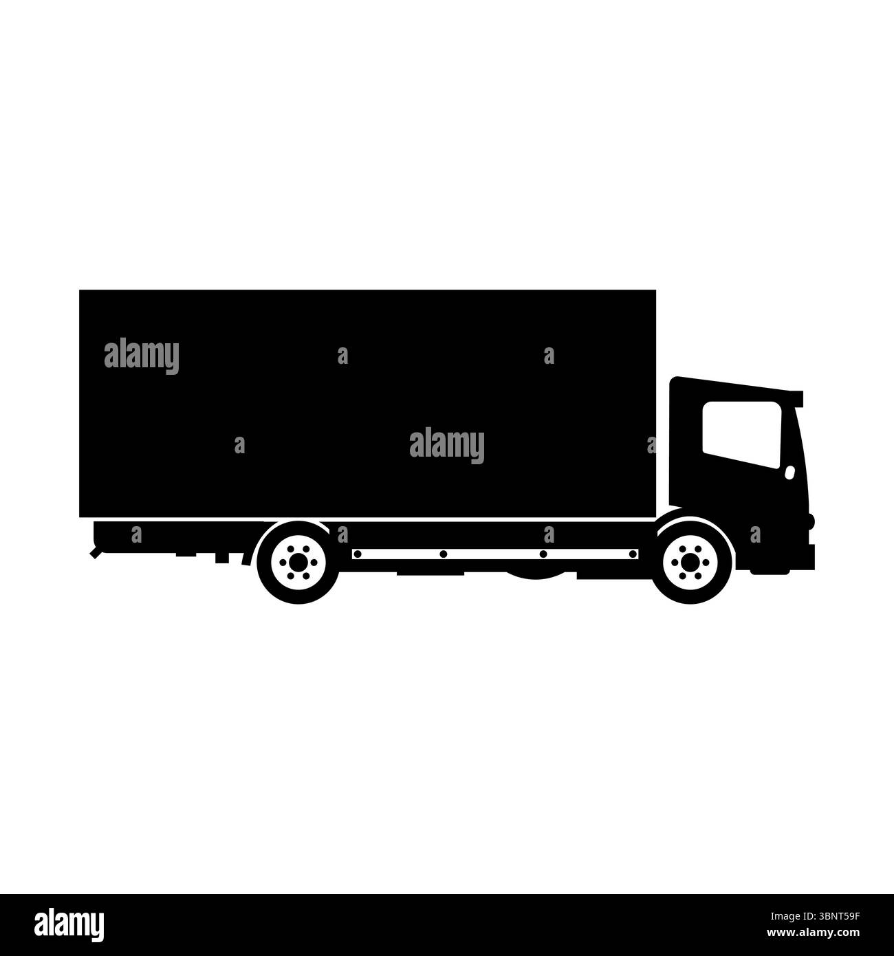 Delivery truck vehicle. Cargo transport machine. Lorry silhouette icon ...