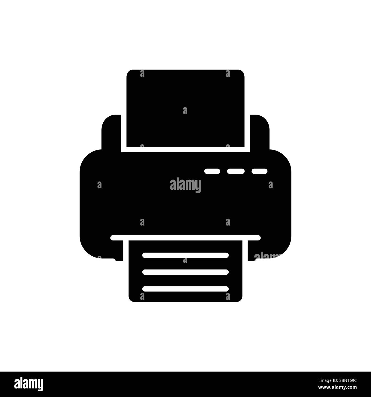 Solid black printer icon, perfect for office, document, and technology-related designs. Stock Vector