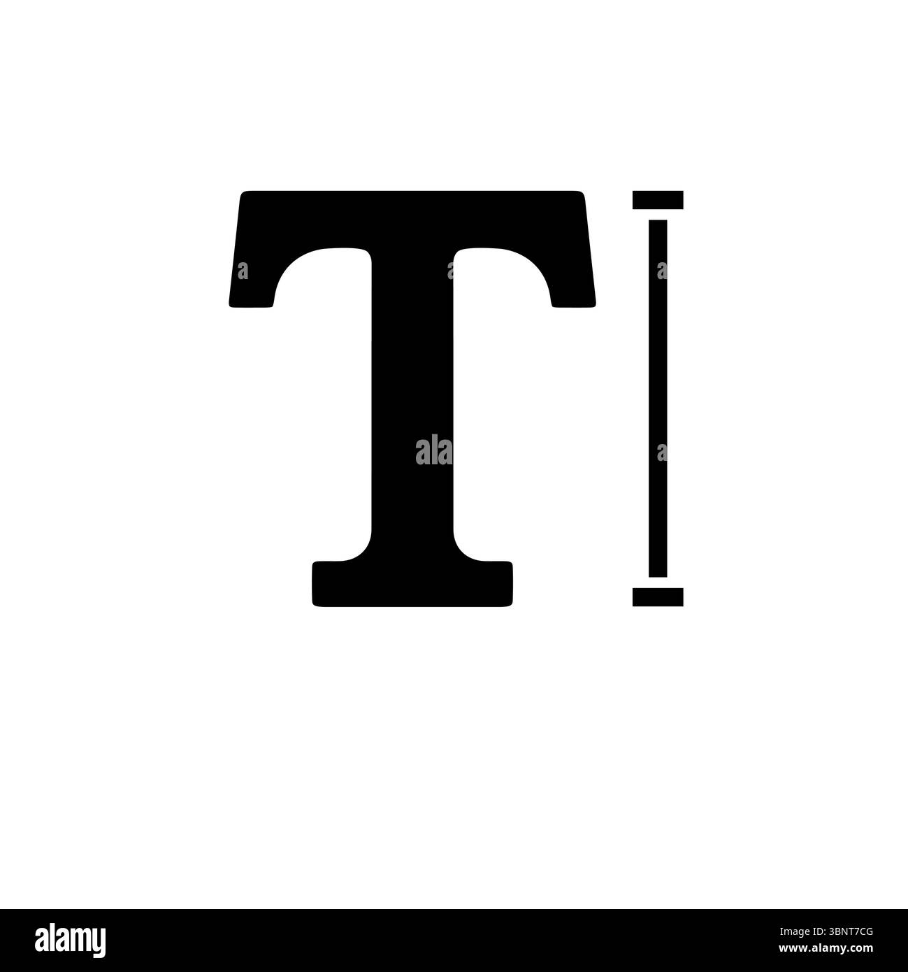 Type Text, Typeface Style, Letter Fonts Solid Flat Vector Icon Isolated on White Background. Stock Vector