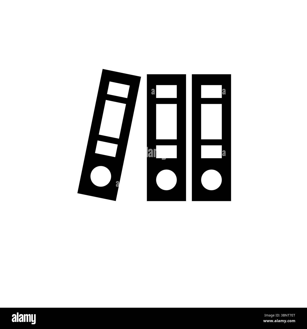 Organize Office Folders, Stack Books Solid Flat Vector Icon Isolated on White Background. Stock Vector