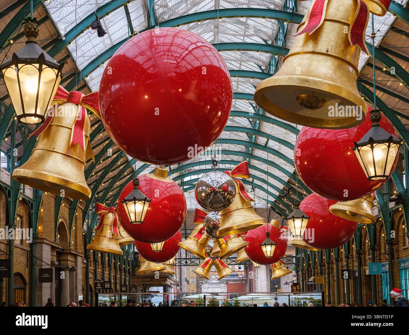 United Kingdom, London, 07 Jul 2025. Giant Christmas ornaments and ...