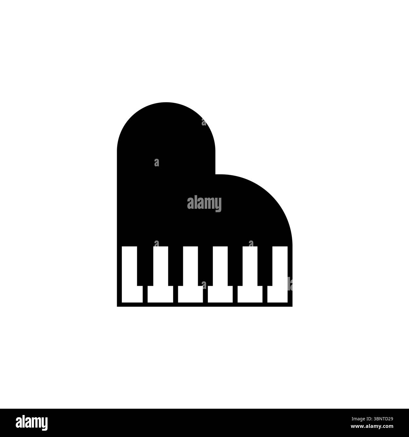 Grand Piano, Musical Instrument Solid Flat Vector Icon Isolated on White Background. Stock Vector