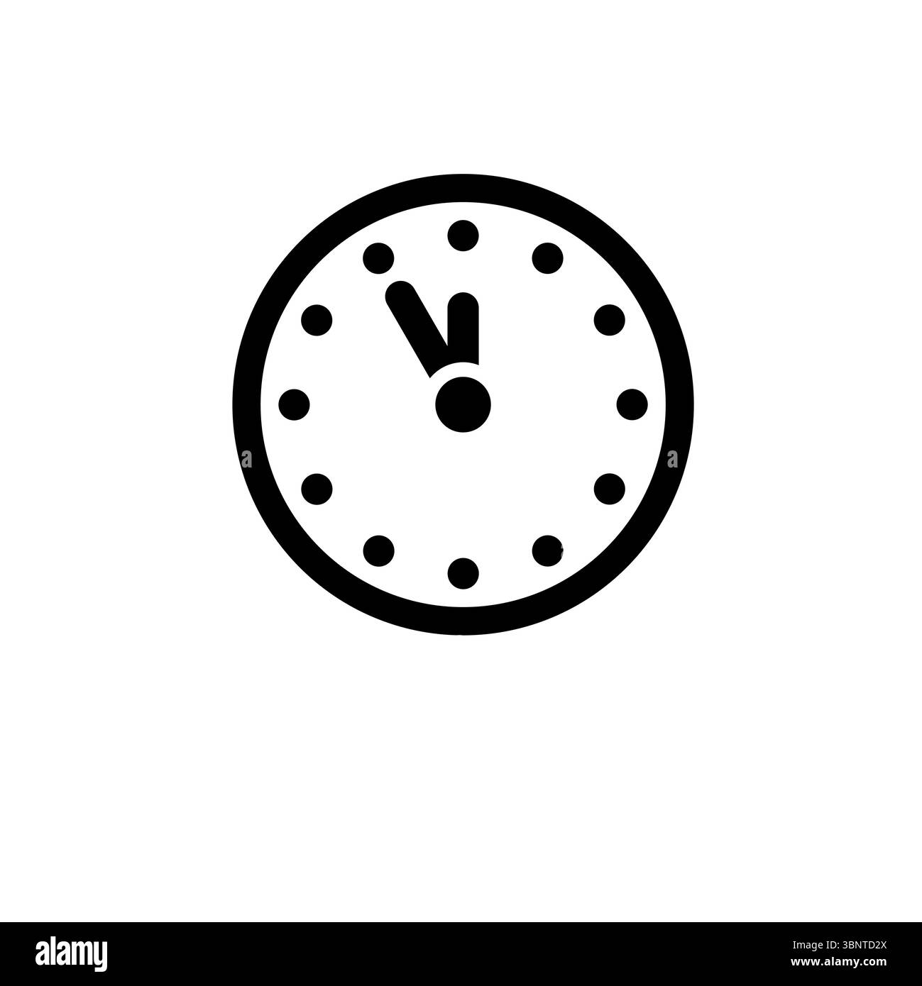 Mechanical Wall Clock, Watch Time Solid Flat Vector Icon Isolated on White Background. Stock Vector