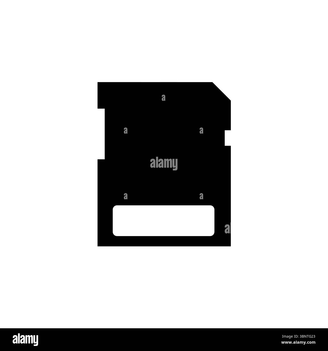 Micro SD Memory Card, Compact Data Storage Solid Flat Vector Icon Isolated on White Background. Stock Vector