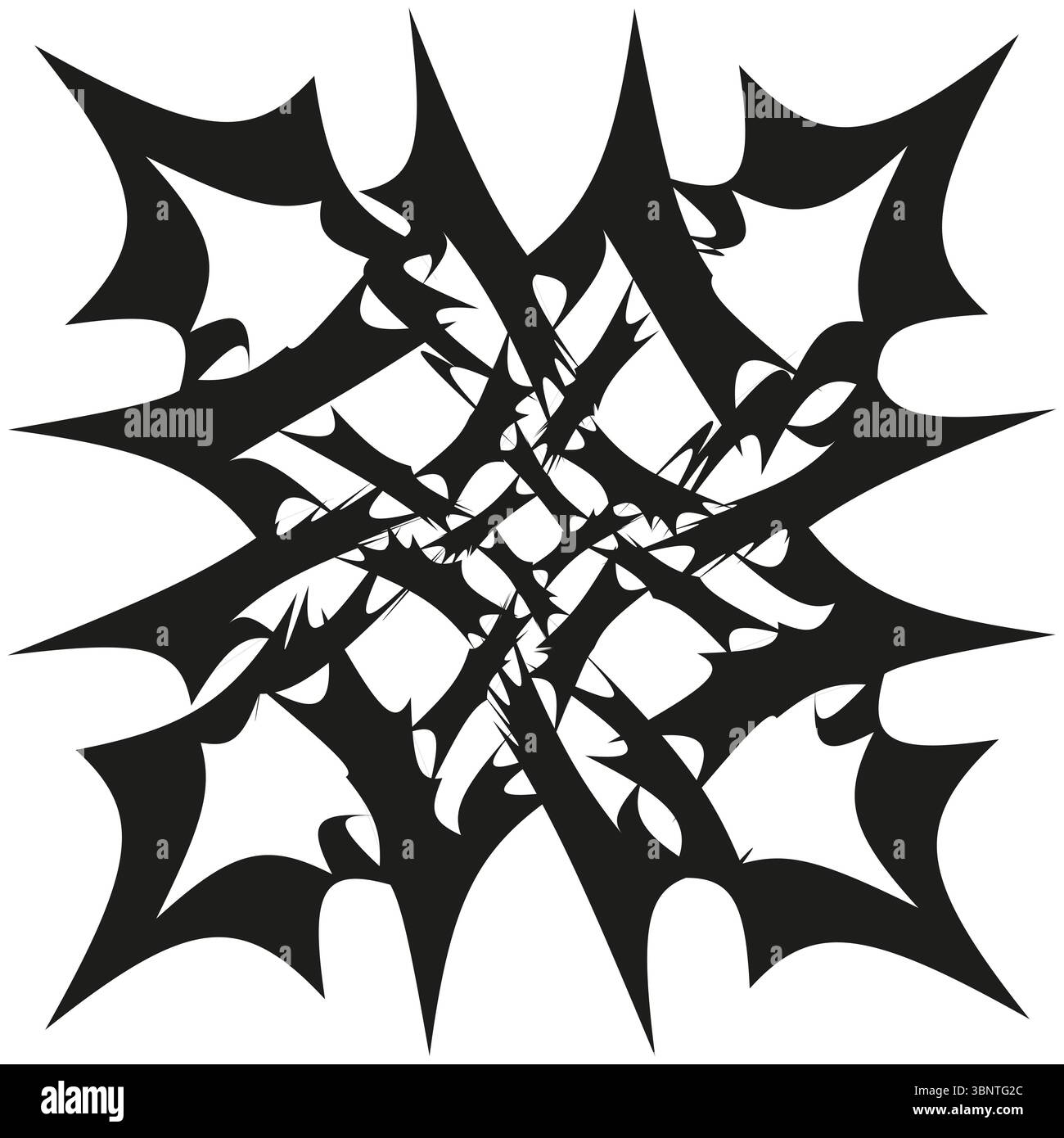 Clawed star icon. Jagged geometric burst. Fierce vector emblem. Bold angular design. Stock Vector