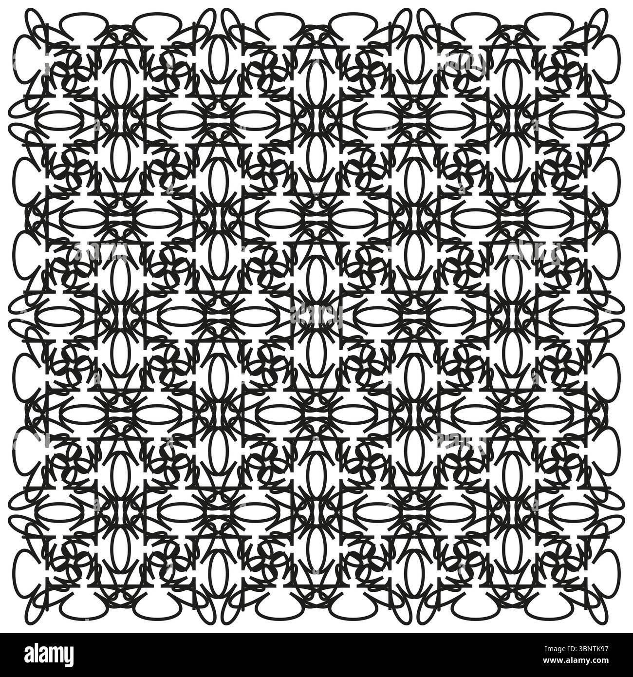 Overlapping circle mesh. Interlaced loop pattern. Geometric lattice ...