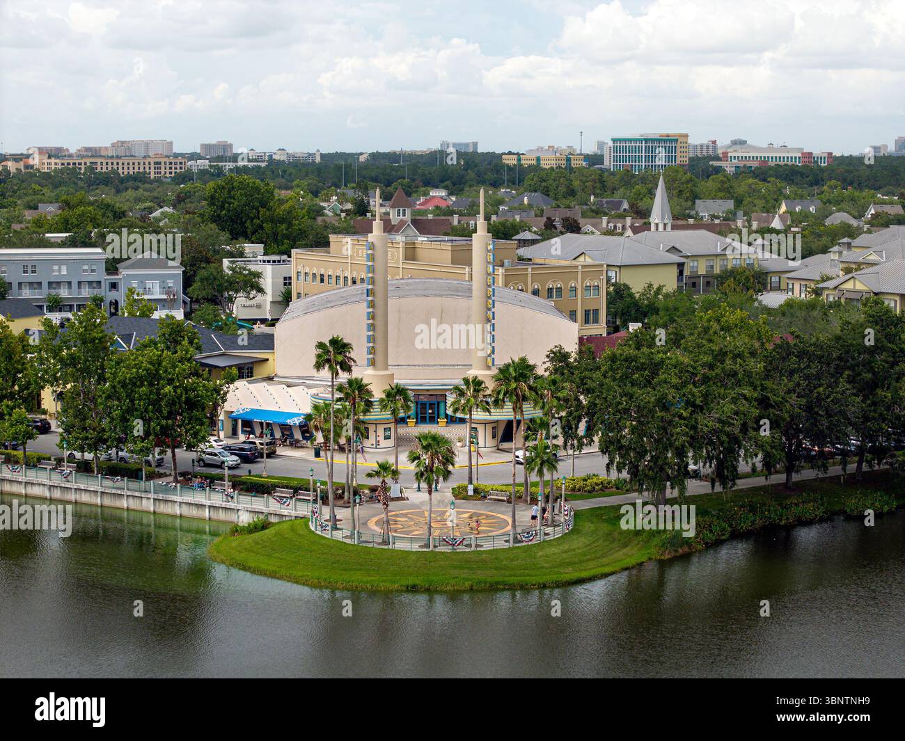 Aerial photograph of downtown Celebration, Florida, USA. July 3, 2025. Stock Photo