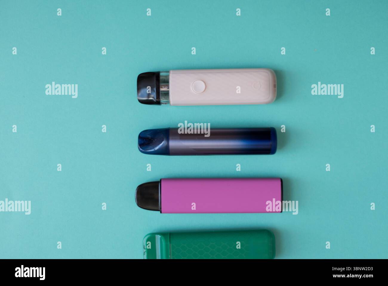 Disposable Vape Pens Symbolize Poor Lifestyle Decisions, Long-term Health Consequences, And The Dangers Of Modern Nicotine Consumption. Stock Photo