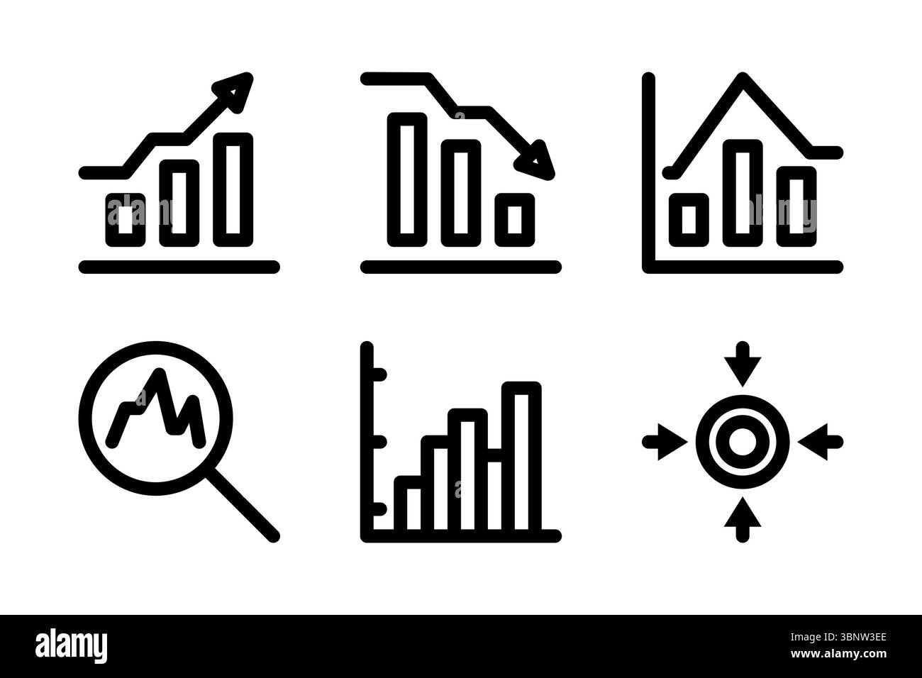Data analytics insight visualization modern Black and White Stock ...
