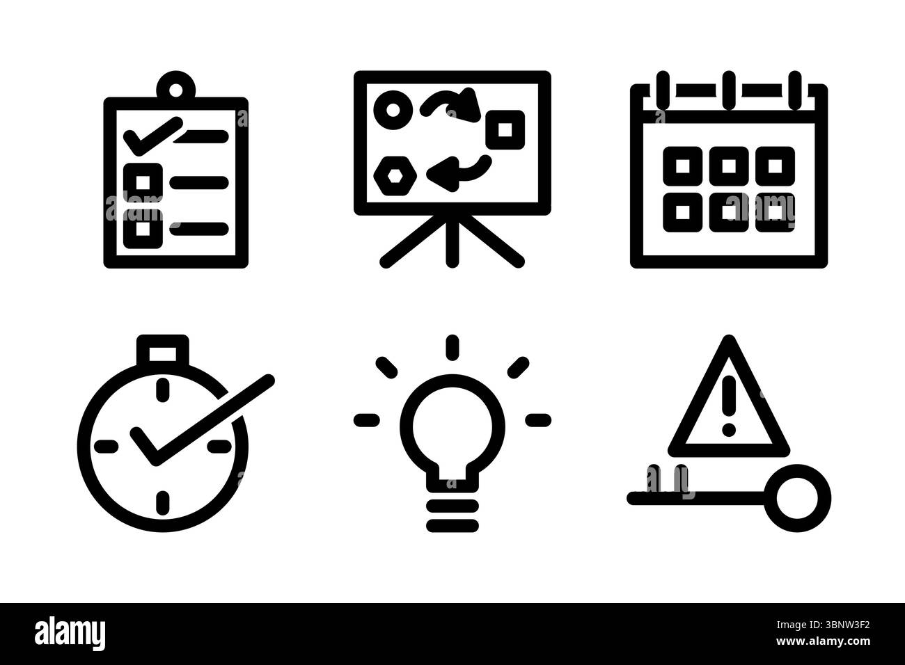 Icon set time perfect Black and White Stock Photos & Images - Alamy