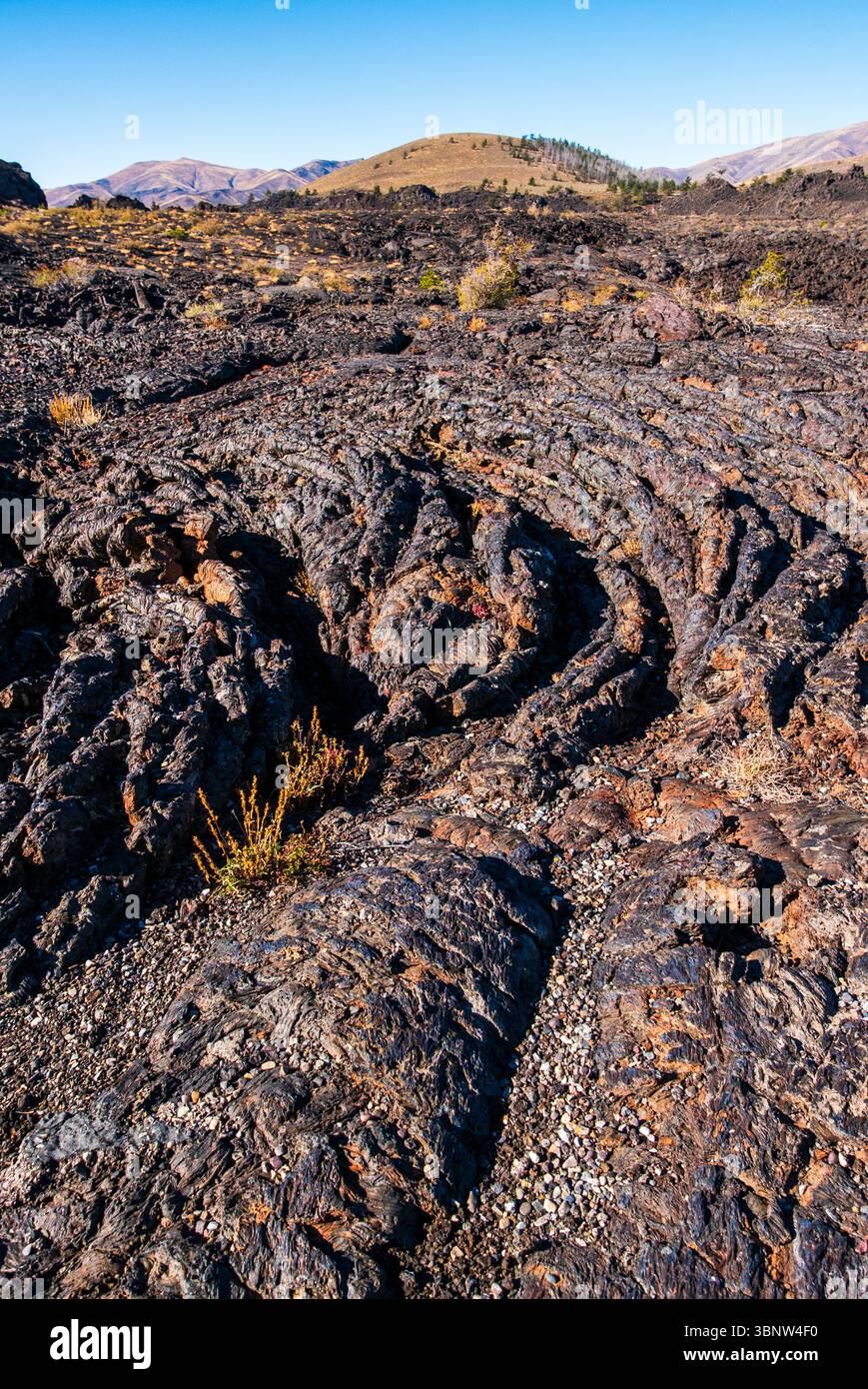 Volcanic Moon Rocks Rough volcanic solidified lava flow covering the ground at Craters Of ...
