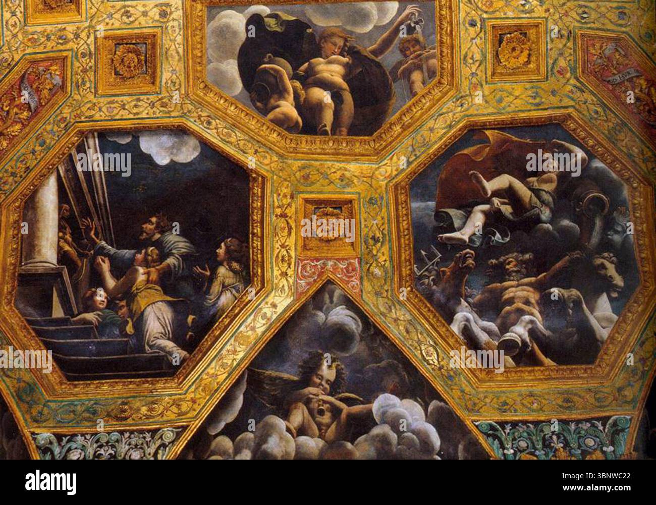 GIULIO ROMANO (b. ca. 1499, Roma, d. 1546, Mantova) - Vaulted ceiling ...