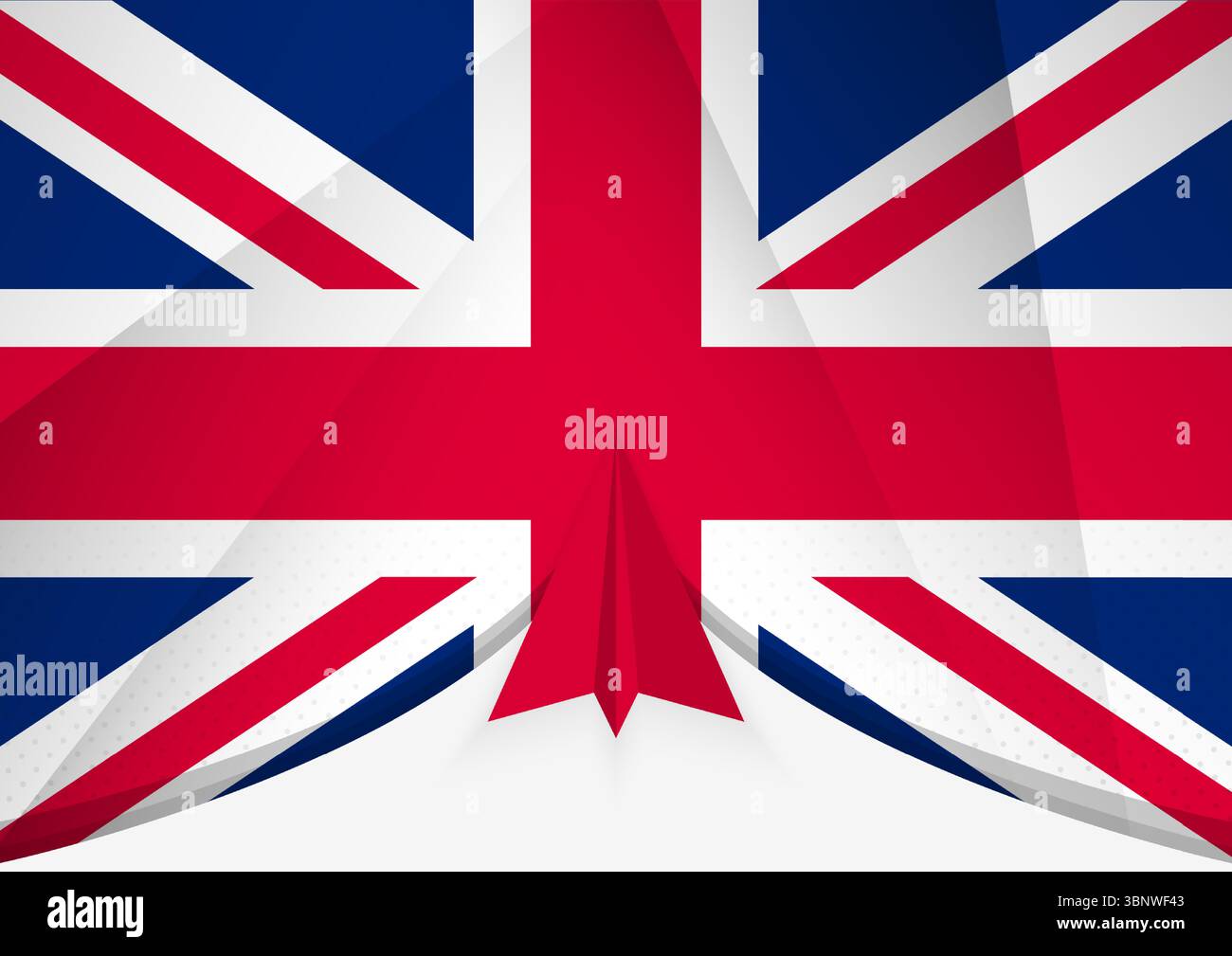 United Kingdom Flag with Abstract Paper Airplane Design, National Flag ...