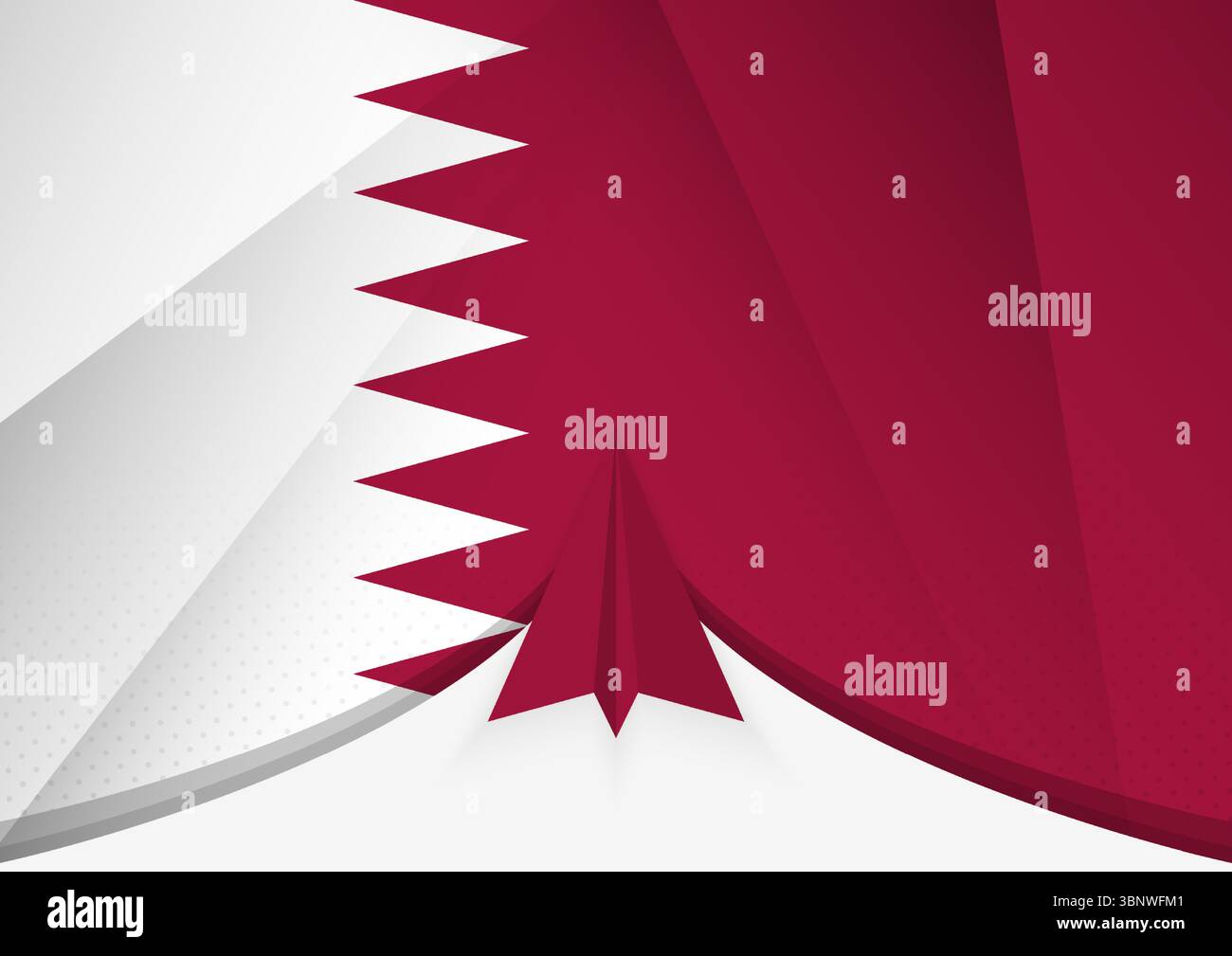 Qatar Flag with Abstract Paper Airplane Design, National Flag in a ...