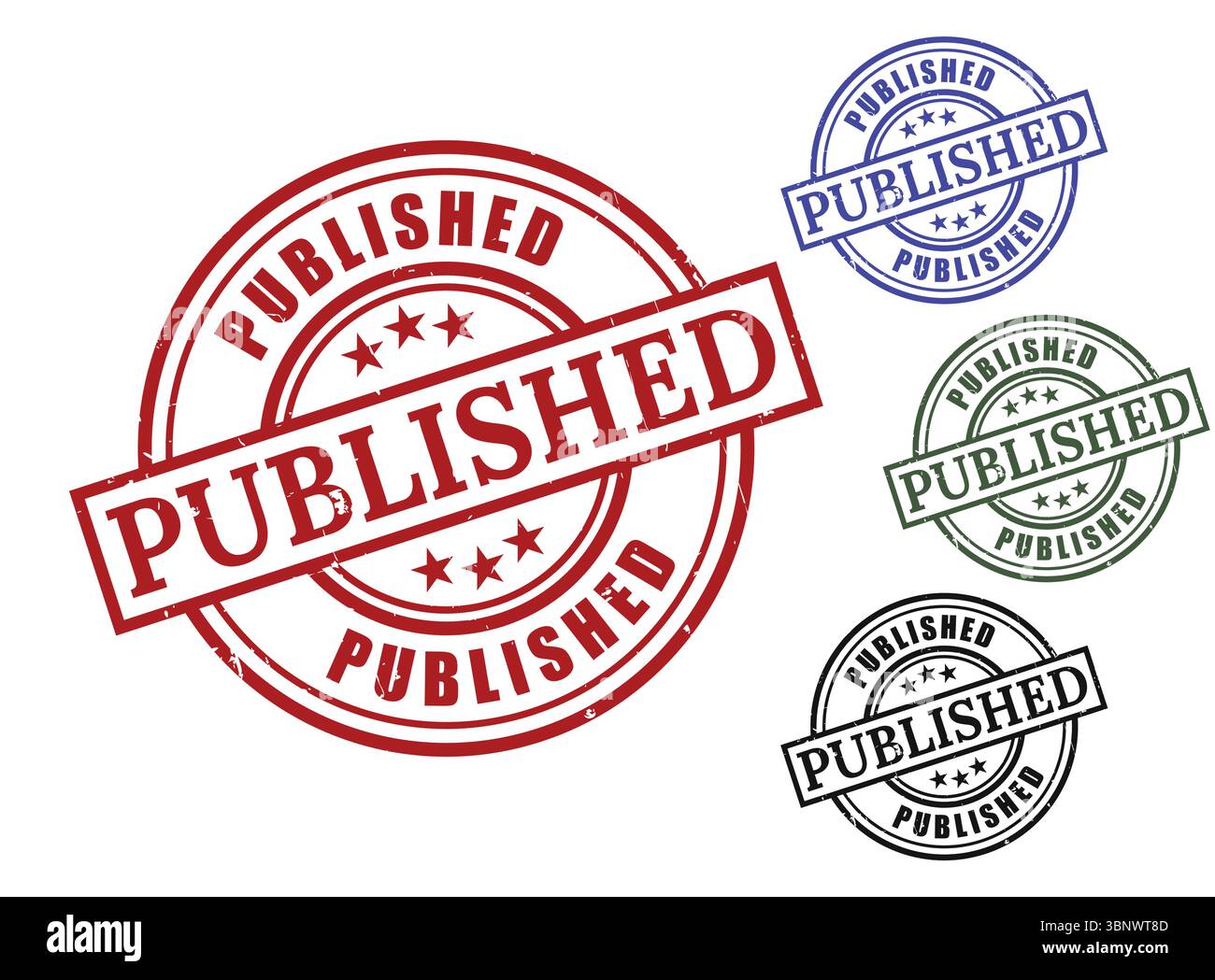 Published stamp vector graphic  for approval or verification design element and resource use Stock Vector