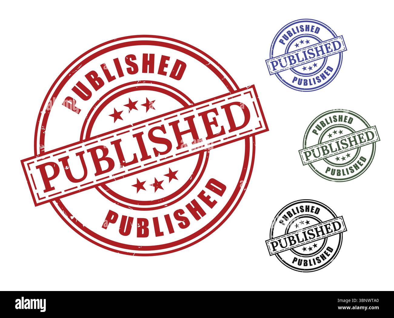Published stamp vector graphic resource for designers and content creators asset pack design Stock Vector