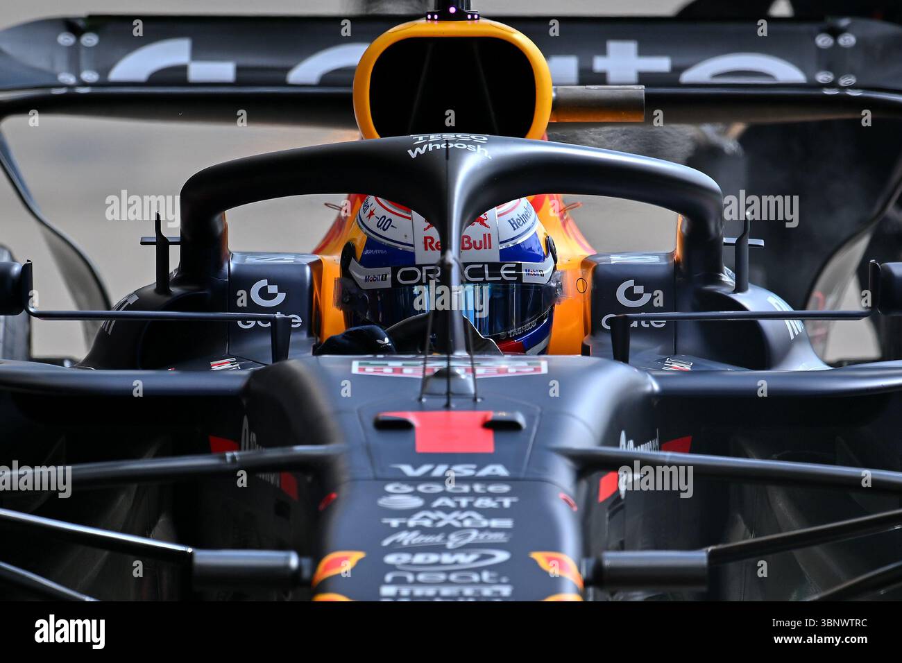 NORTHAMPTON, ENGLAND - JULY 4: Max Verstappen of the Netherlands ...