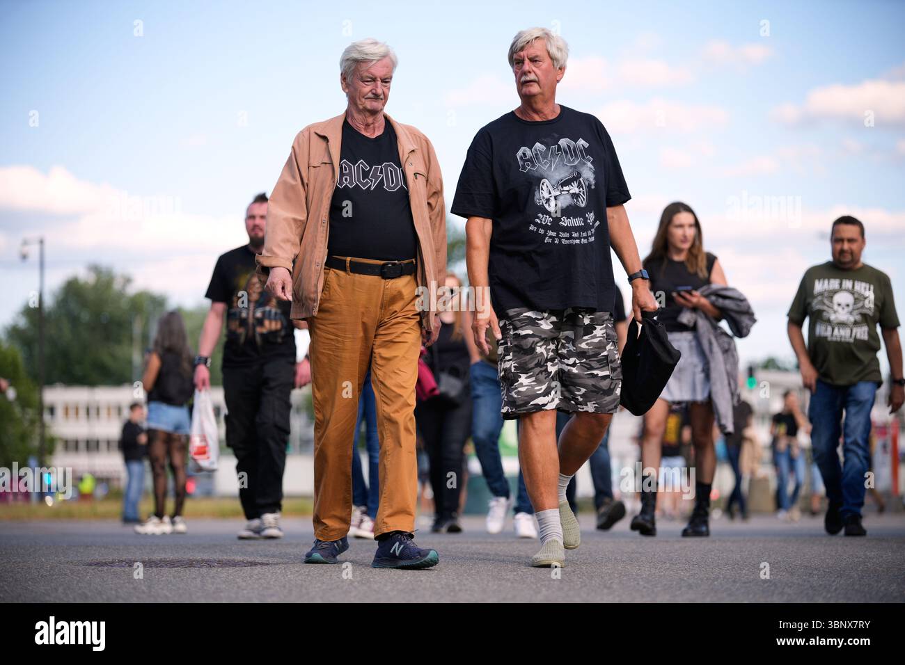 Fans are seen at the PGE National Stadium in Warsaw, Poland on 04 July ...
