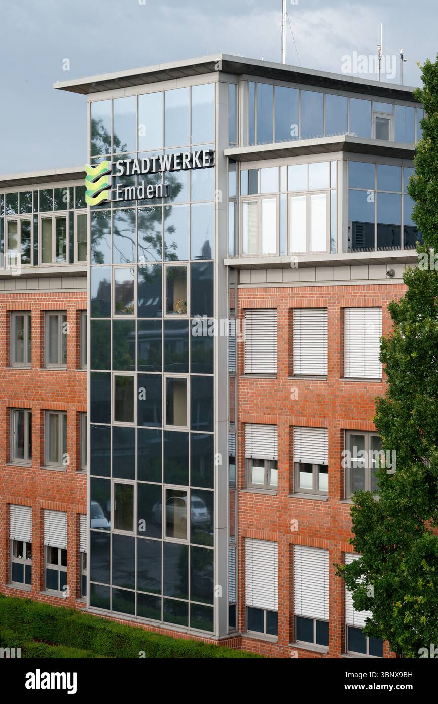 Emden, Germany Juli 02 2025: The building of Stadtwerke Emden, the ...