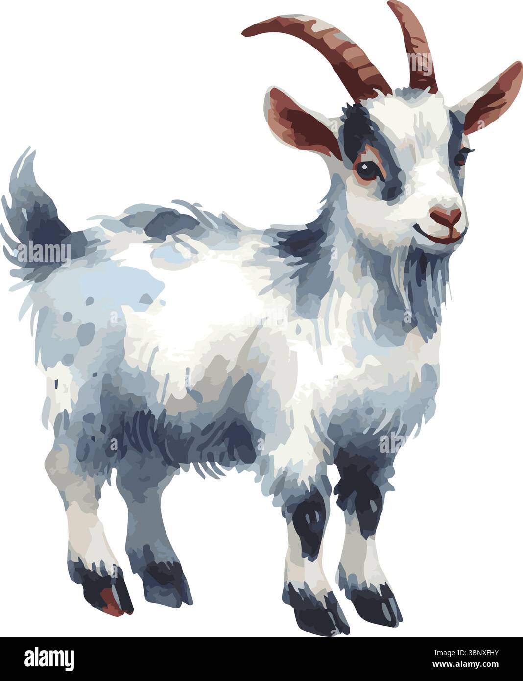 A watercolor vector illustration of farm animals Stock Vector Image ...