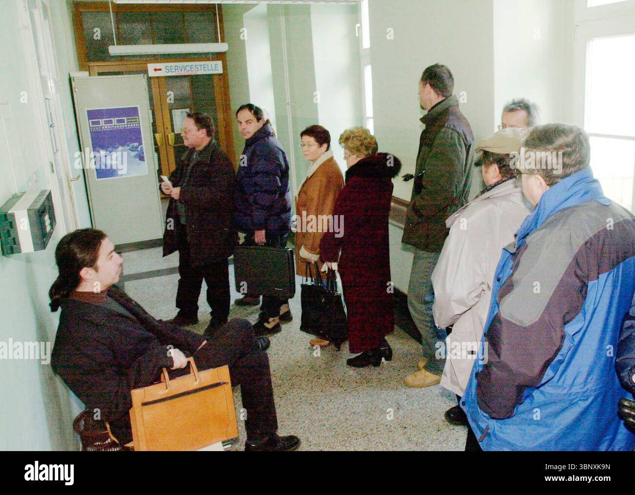 queue up and waiting at the administration, public service sector ...