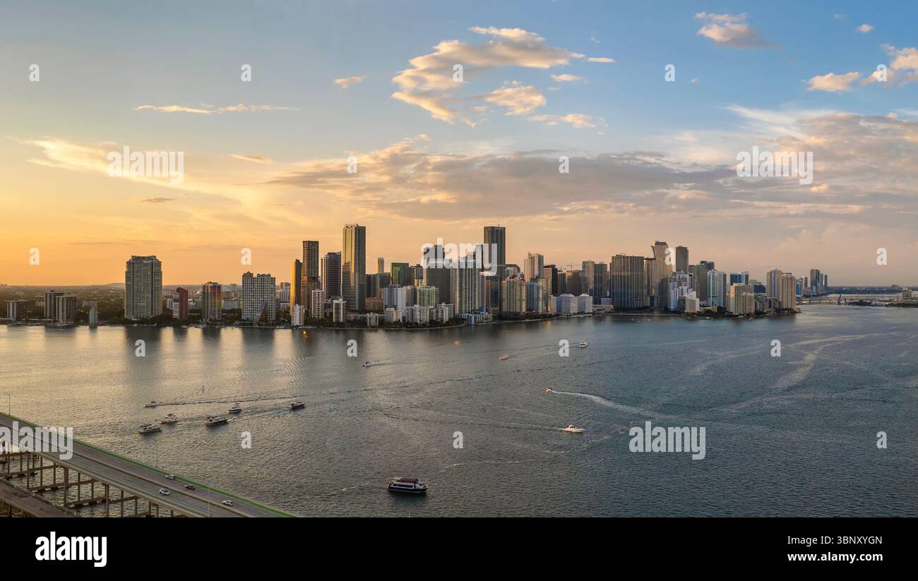 Miami, Florida. Fishing and recreational yachts and boats sailing in ...