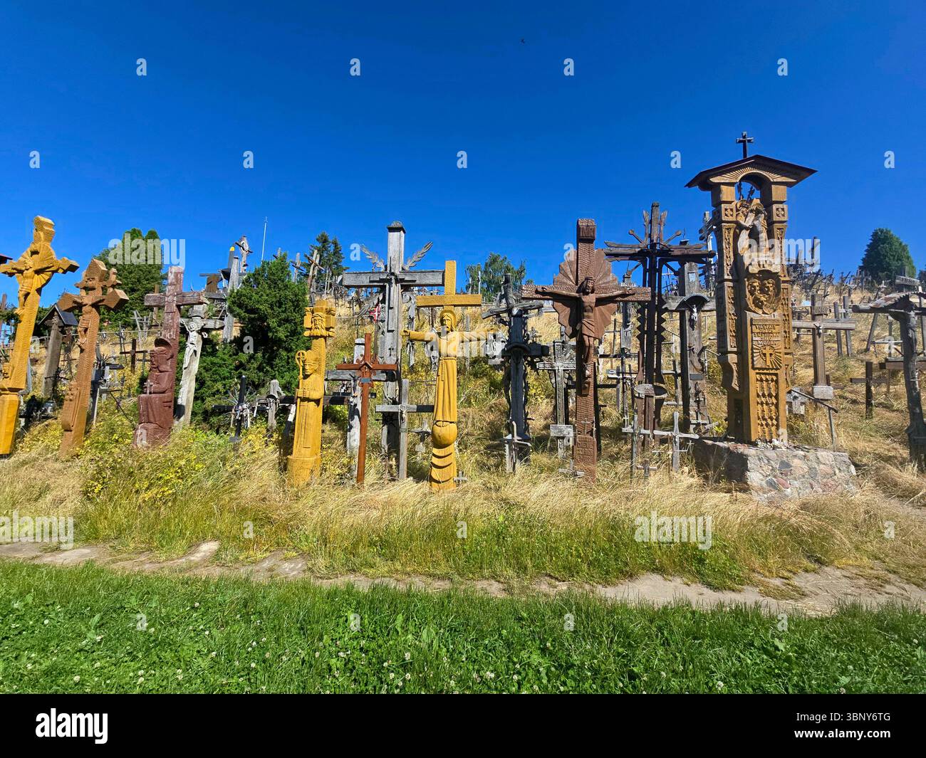 The Hill of Crosses at Šiauliai District Municipality in northern Lithuania. - Smartphone Captured Stock Image
