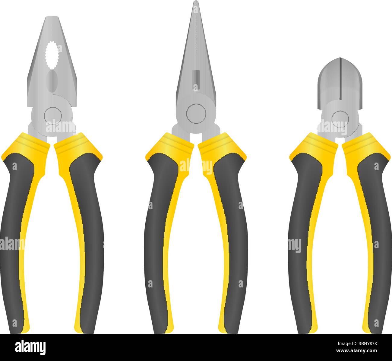 Pliers set on a white background. Vector illustration. Stock Vector