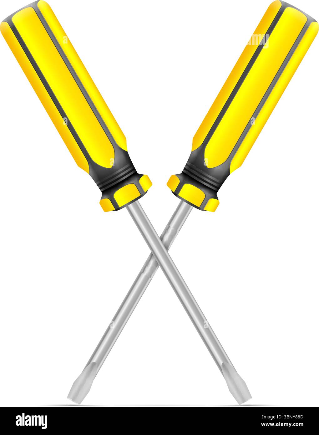 Screwdrives on a white background. Vector illustration. Stock Vector