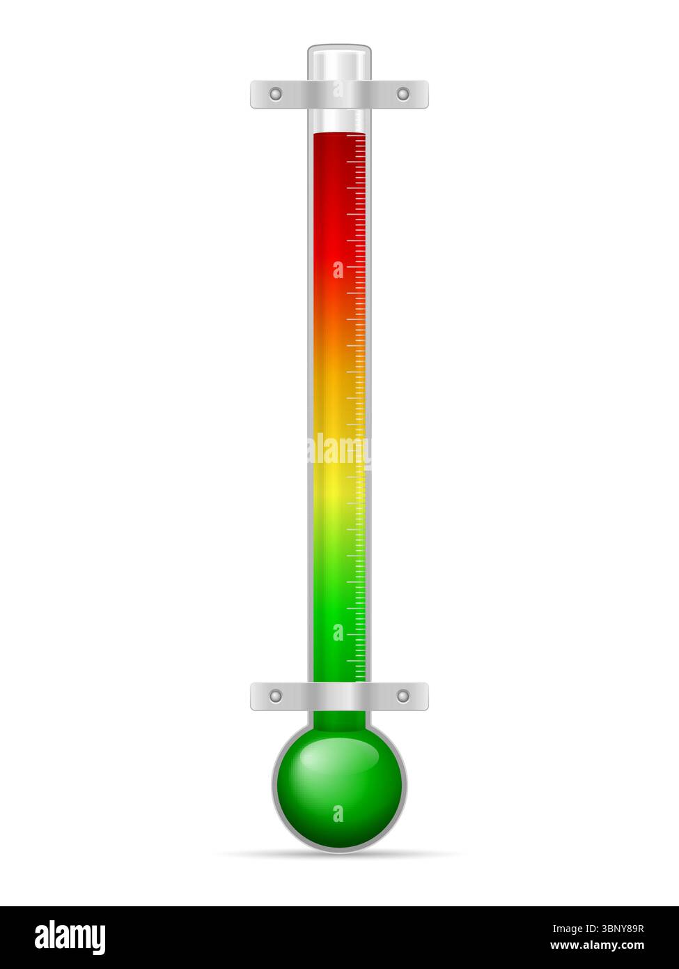 Measuring thermometer on a white background. Vector illustration. Stock Vector
