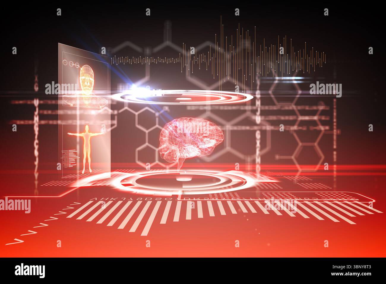 Medical interface in black and red Stock Photo