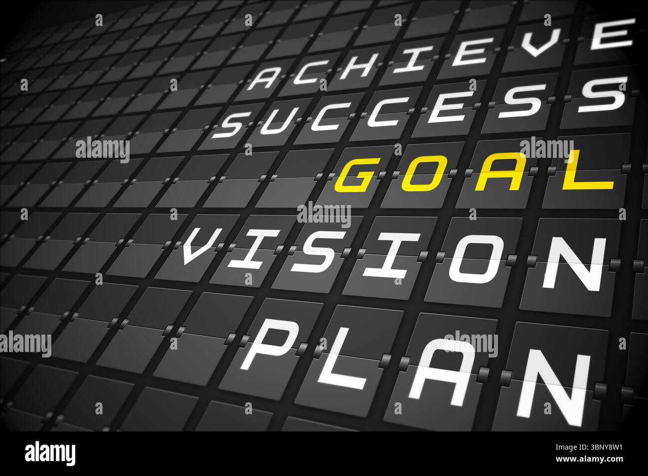 Goal buzzwords on black mechanical board Stock Photo