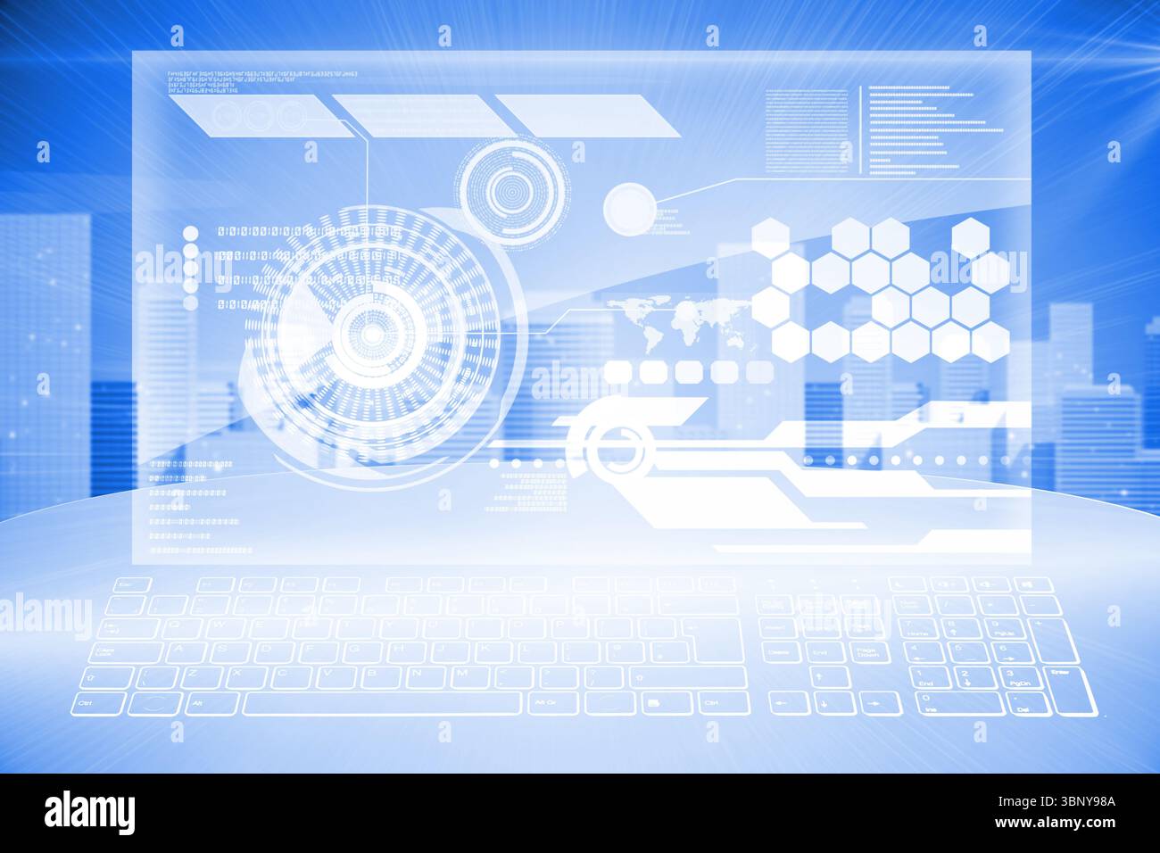 Futuristic technology interface Stock Photo